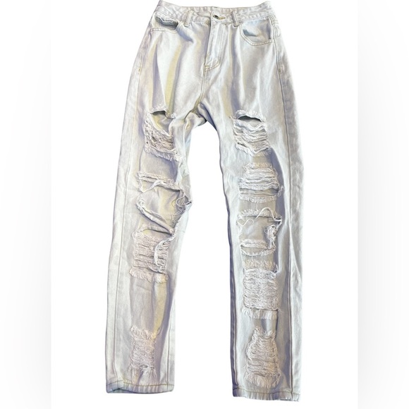 Shein XS Womens / Kids Blue jeans Distressed Holy - Picture 10 of 16